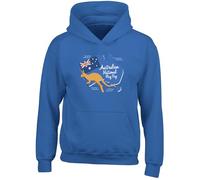 Shopagift Kangaroo Australia Kids Hoodie Australian National Flag Day Hoody Hooded Top Boys Girls Blue