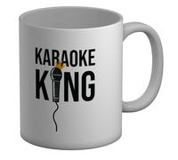 Shopagift Karaoke King Mug Music Singer Musician Mic White 11oz Large Ceramic Cup