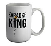 Shopagift Karaoke King Mug Music Singer Musician Mic White 15oz Large Ceramic Cup