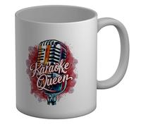Shopagift Karaoke Queen Mug Microphone Sing Singer Lyrics White 11oz Large Ceramic Cup