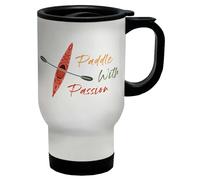 Shopagift Kayaking Travel Mug Kayak Paddle Canoe with Passion Stainless Steel 14oz Cup