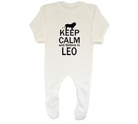 Shopagift Keep Calm and Believe in Leo Baby Grow Romper Suit White
