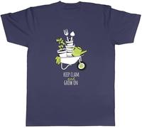 Shopagift Keep Calm and Grown On Funny Allotment Garden Mens T-Shirt Tee Navy Blue