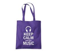 Shopagift Keep Calm and Love Music DJ Radio Tracks Hits Tote Shopping Beach Bag 10 Litres Capacity - 42cm x 38cm