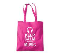 Shopagift Keep Calm and Love Music DJ Radio Tracks Hits Tote Shopping Beach Bag 10 Litres Capacity - 42cm x 38cm
