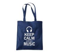 Shopagift Keep Calm and Love Music DJ Radio Tracks Hits Tote Shopping Beach Bag 10 Litres Capacity - 42cm x 38cm