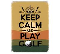 Shopagift Keep Calm and Play Golf Metal Poster Wall Tin Sign Man Cave Shed Bar Bedroom Home Kitchen - A5