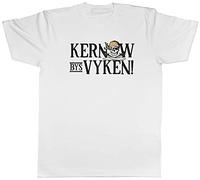 Shopagift Kernow Bys Vyken Mens T-Shirt Cornwall Forever Pirate Tee Gift White