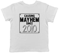 Shopagift Kids - Causing Mayhem Since 2010 Birthday Childrens T-Shirt White