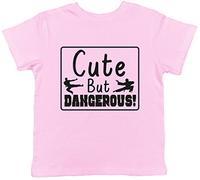 Shopagift Kids - Cute but Dangerous Childrens T-Shirt Light Pink