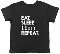 Shopagift Kids - Eat Sleep Chess Repeat Childrens T-Shirt Black