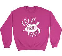 Shopagift Kids Jumper Sweatshirt - Crazy Turtle Guy Pink