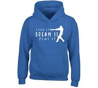Shopagift Kids Live It Dream It Play It Cricket Childrens Hooded Top Hoodie