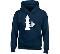 Shopagift Kids The King Chess Childrens Hoodie Navy Blue