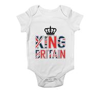 Shopagift King of Britain Union Jack British English Baby Grow Vest Bodysuit Boys Girls