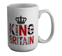 Shopagift King of Britain Union Jack British English Mug White 15oz Large Ceramic Cup