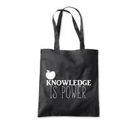 Shopagift Knowledge is Power School Teacher Assistant Tote Shopping Beach Bag 10 Litres Capacity - 42cm x 38cm