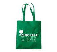 Shopagift Knowledge is Power School Teacher Assistant Tote Shopping Beach Bag 10 Litres Capacity - 42cm x 38cm