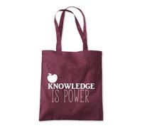 Shopagift Knowledge is Power School Teacher Assistant Tote Shopping Beach Bag 10 Litres Capacity - 42cm x 38cm