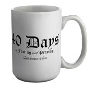 Shopagift Lent 40 Days of Praying Mug White 15oz Large Ceramic Cup
