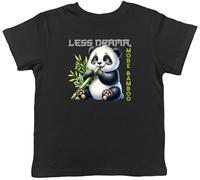 Shopagift Less Drama More Bamboo Kids T-Shirt Funny Panda Bear Childrens Tee Boys Girls