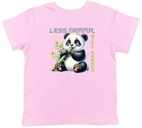 Shopagift Less Drama More Bamboo Kids T-Shirt Funny Panda Bear Childrens Tee Boys Girls