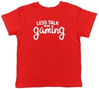 Shopagift Less Talk More Gaming Childrens Kids T-Shirt Red