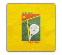 Shopagift Less Talk More Padel Funny Racket Sport 2 Pack Coasters - 9cm x 9cm