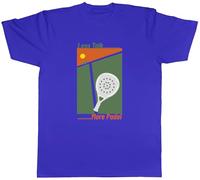 Shopagift Less Talk More Padel Funny Racket Sport Mens T-Shirt Tee Blue