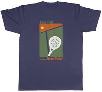 Shopagift Less Talk More Padel Funny Racket Sport Mens T-Shirt Tee Navy Blue