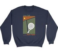 Shopagift Less Talk More Padel Funny Racket Sport Sweatshirt Unisex Jumper Navy