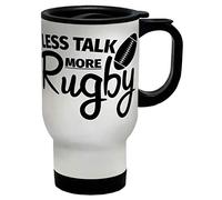 Shopagift Less Talk More Rugby Travel Mug Cup