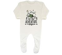 Shopagift Let The Adventure Begin Mountain Travel Baby Grow Romper Suit Gift White