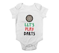Shopagift Let's Play Darts Target Bar Sport Bullseye Baby Grow Vest Bodysuit Boys Girls