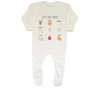 Shopagift Let's Talk Cheese Funny Baby Romper Cheese Selection Chart Boys Girls White