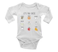 Shopagift Let's Talk Cheese Funny Baby Vest Bodysuit Cheese Selection Chart Boys Girls L/S