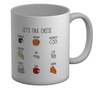 Shopagift Let's Talk Cheese Funny Mug Cheese Selection Chart White 11oz Large Ceramic Cup