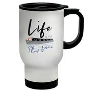 Shopagift Life in The Slow Lane Narrowboat Canal Boat Travel Mug Stainless Steel 14oz Cup