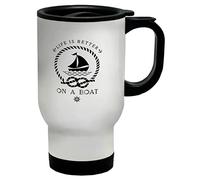 Shopagift Life is Better on a Boat Travel Mug Fishing Sea Ship Gift Cup