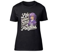 Shopagift Life Without Cosplay is Boring Funny Anime Manga Womens T-Shirt Ladies Tee Black