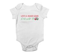 Shopagift Life's a Board Game Baby Grow Vest Roll with It Dice Bodysuit Boys Girls