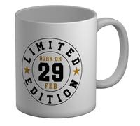 Shopagift Limited Edition Mug Leap Year Born on 29 Feb White 11oz Large Ceramic Cup