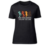 Shopagift Line Dancing Find Your Groove Womens T-Shirt Follow The Line Ladies Tee