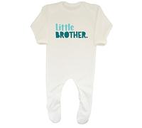 Shopagift Little Brother Blue Baby Grow Romper Suit Sibling Younger Boys Girls Gift