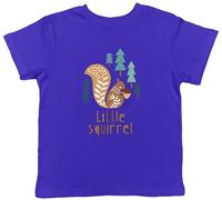 Shopagift Little Squirrel Kids T-Shirt Tree Woodland Forest Childrens Tee Boys Girls Blue