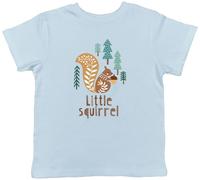 Shopagift Little Squirrel Kids T-Shirt Tree Woodland Forest Childrens Tee Boys Girls Light Blue