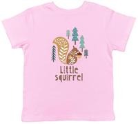 Shopagift Little Squirrel Kids T-Shirt Tree Woodland Forest Childrens Tee Boys Girls Light Pink