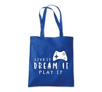 Shopagift Live it Dream It Play It Video Gaming Tote Shopping Beach Bag 10 Litres Capacity - 42cm x 38cm