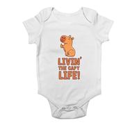 Shopagift Livin the Capy Life Baby Grow Vest Funny Joke Capybara Bodysuit Boys Girls