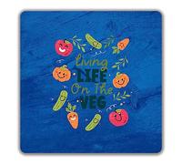 Shopagift Living Life on the Veg 2 Pack Coasters Veggie Gift - 9cm x 9cm
